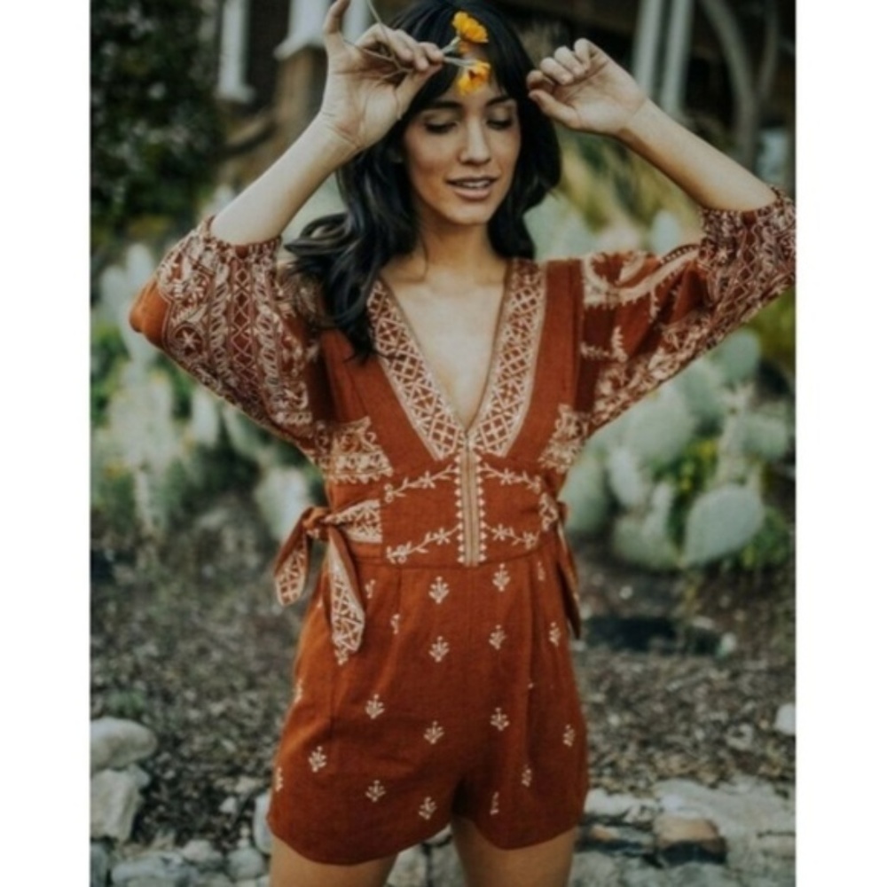 Free People azalea embroidered romper
